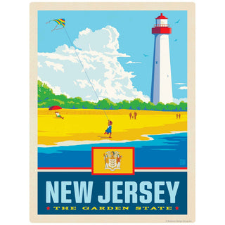 New Jersey Garden State Lighthouse Vinyl Sticker