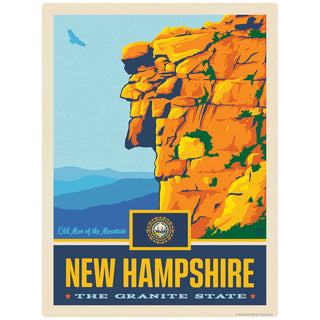 New Hampshire Granite State Old Man of the Mountain Vinyl Sticker