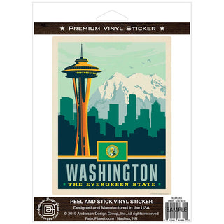 Washington Evergreen State Space Needle Vinyl Sticker