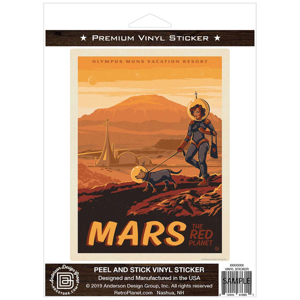 Mars Red Planet Space Travel Vinyl Sticker