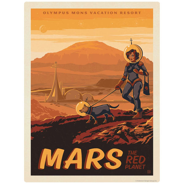 Mars Red Planet Space Travel Vinyl Sticker