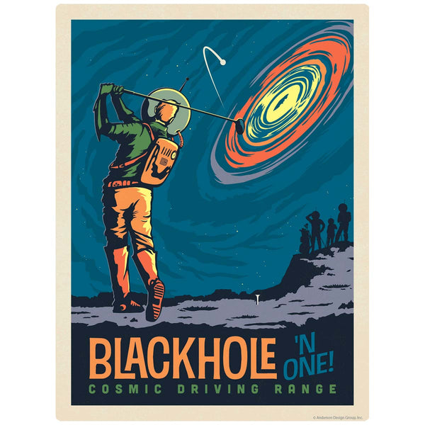 Black Hole Golf Space Travel Vinyl Sticker