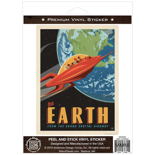 Earth Space Travel Vinyl Sticker