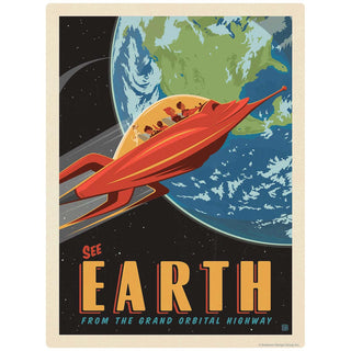 Earth Space Travel Vinyl Sticker