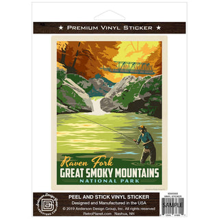 Raven Fork Vinyl Sticker Smoky Mtns National Park