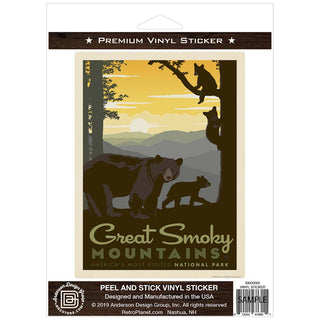 Great Smoky Mtns National Park Bears Vinyl Sticker