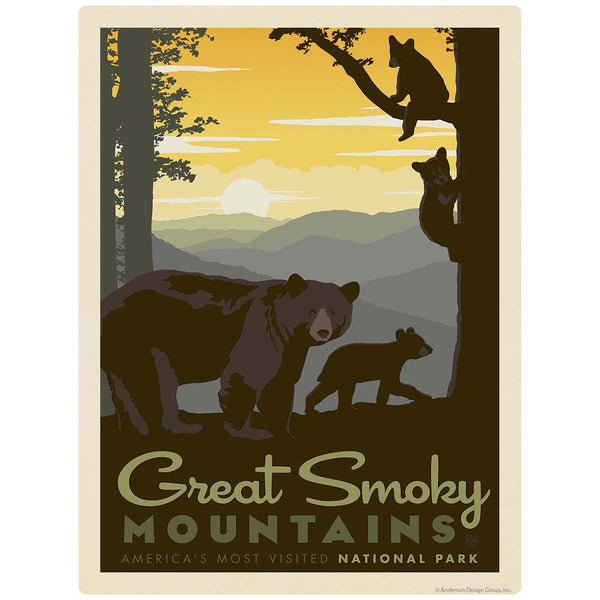 Great Smoky Mtns National Park Bears Vinyl Sticker