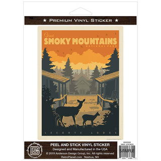 Leconte Lodge Deer Vinyl Sticker Smoky Mtns National Park