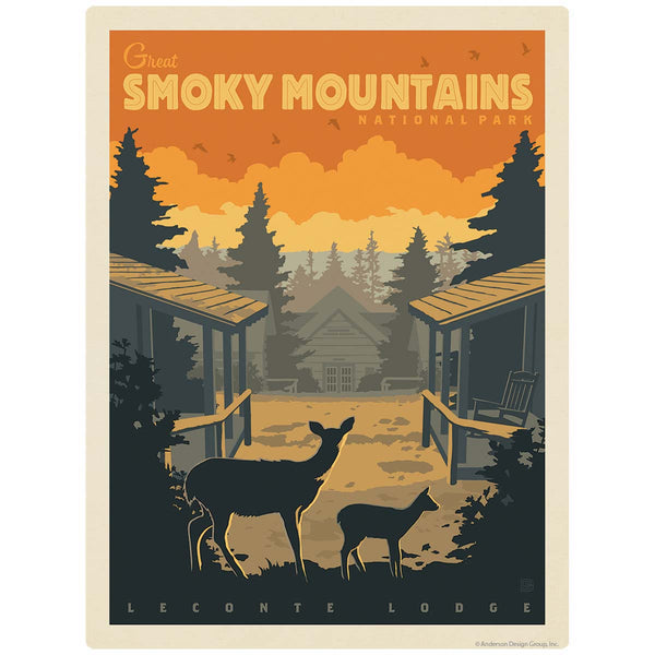 Leconte Lodge Deer Vinyl Sticker Smoky Mtns National Park