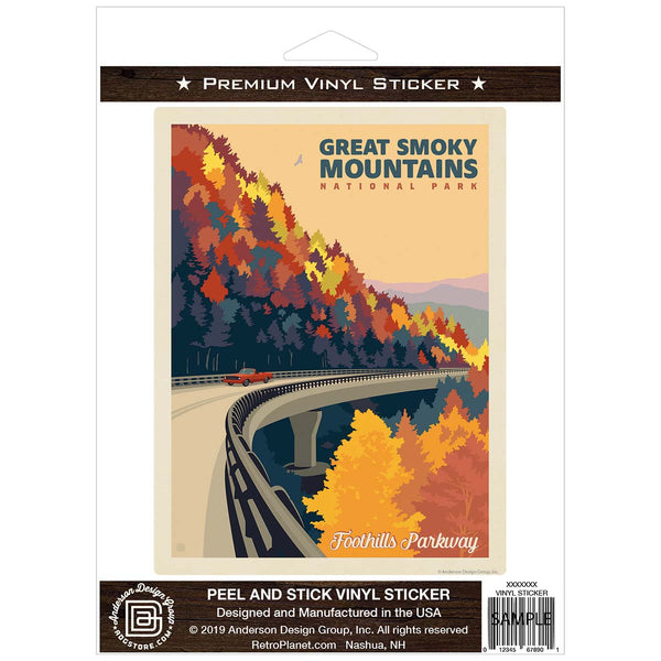 Foothills Parkway Vinyl Sticker Smoky Mtns National Park
