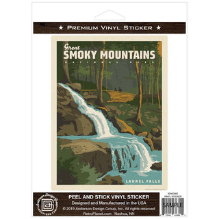 Laurel Falls Vinyl Sticker Smoky Mtns National Park