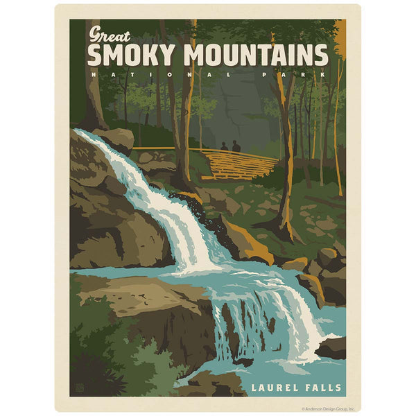 Laurel Falls Vinyl Sticker Smoky Mtns National Park