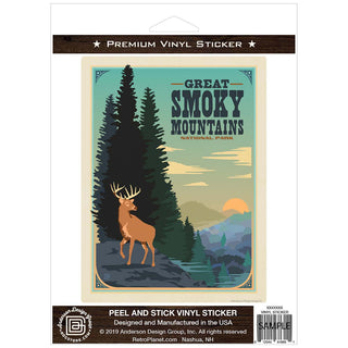 Buck Vinyl Sticker Smoky Mtns National Park