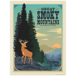 Buck Vinyl Sticker Smoky Mtns National Park