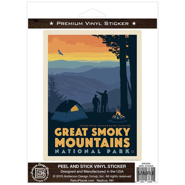 Backcountry Camping Vinyl Sticker Smoky Mtns National Park