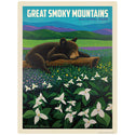 Wildflower Bear Vinyl Sticker Smoky Mtns National Park