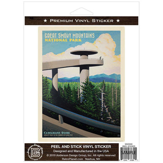 Clingmans Dome Vinyl Sticker Smoky Mtns National Park