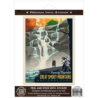 Ramsey Cascades Vinyl Sticker Smoky Mtns National Park