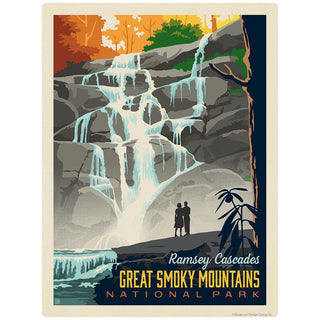 Ramsey Cascades Vinyl Sticker Smoky Mtns National Park