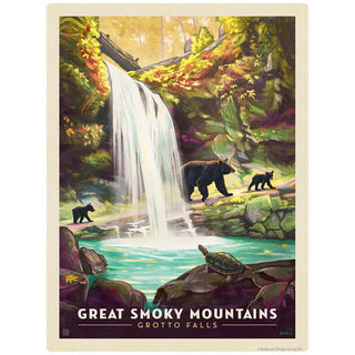 Grotto Falls Vinyl Sticker Smoky Mtns National Park