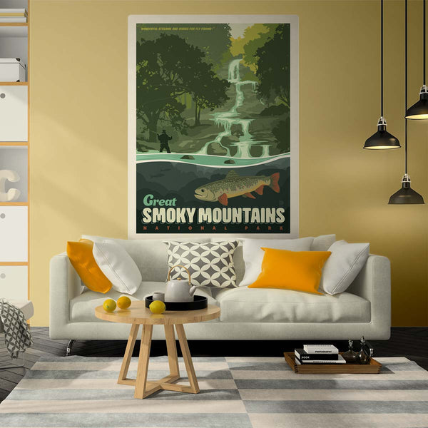 Fly Fishing Decal Smoky Mtns National Park