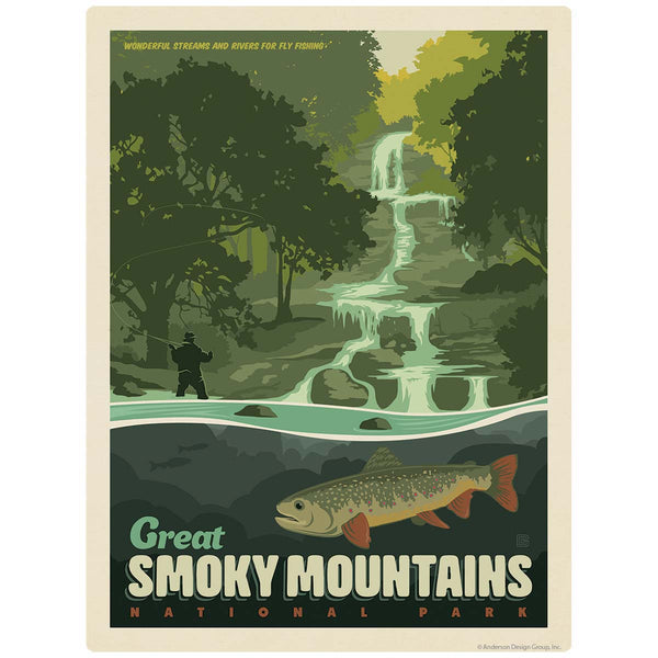 Fly Fishing Decal Smoky Mtns National Park