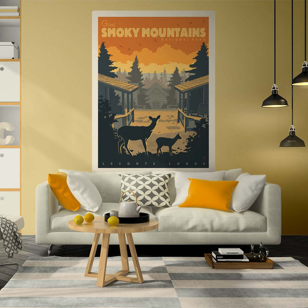 Leconte Lodge Deer Decal Smoky Mtns National Park