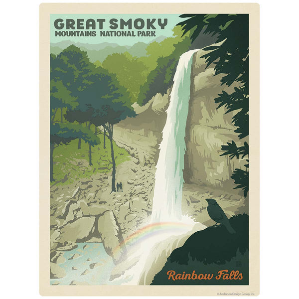 Rainbow Falls Decal Smoky Mtns National Park