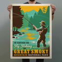 Rather Be Fly Fishing Decal Smoky Mtns National Park
