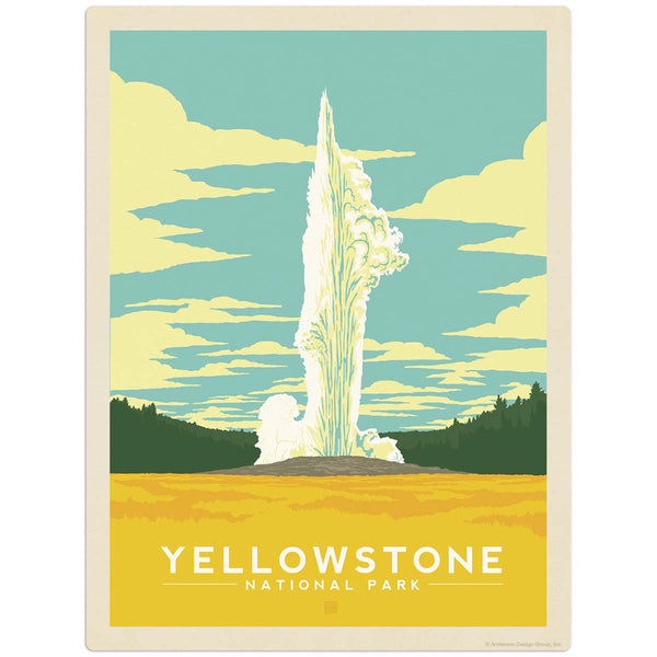 Yellowstone National Park Geyser Decal | Retro Planet