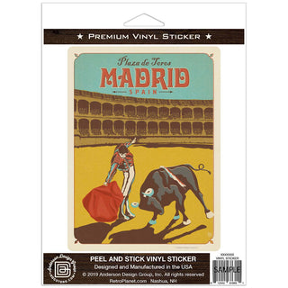 Madrid Spain Plaza de Toros Bullfighter Vinyl Sticker