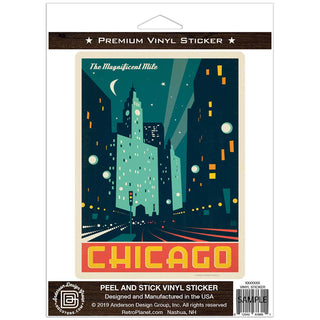 Chicago Illinois Magnificent Mile Vinyl Sticker