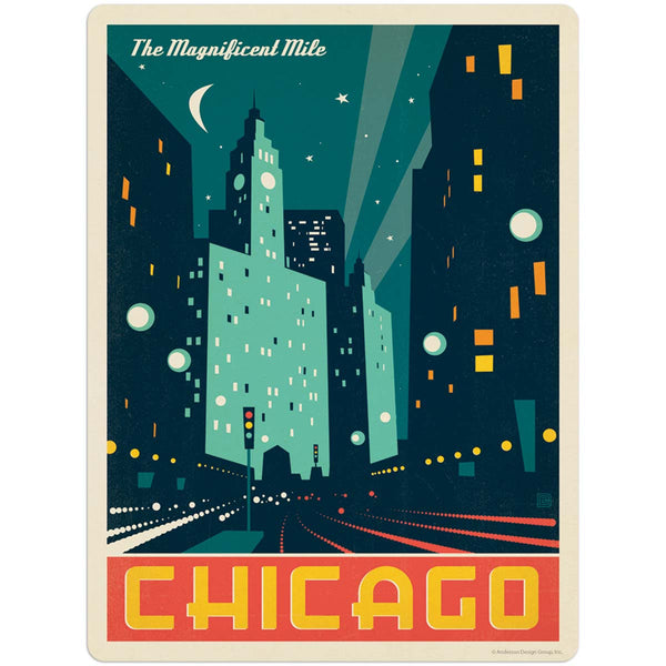 Chicago Illinois Magnificent Mile Vinyl Sticker