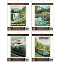 Smoky Mountains Natl Park Scenic Travel Vinyl Sticker Set Of 4