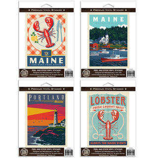 DownEast Maine Vinyl Sticker Set Of 4