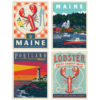 DownEast Maine Vinyl Sticker Set Of 4