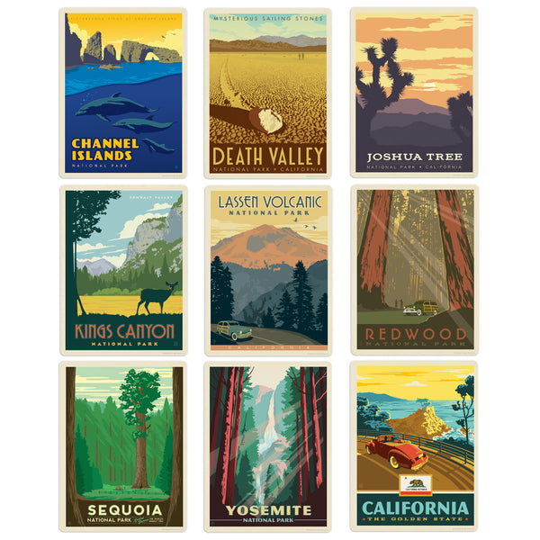 California National Parks Vinyl Sticker Set of 9
