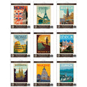 Great European Cities Vinyl Sticker Set Of 9