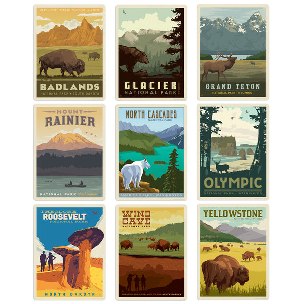 Great Northwest National Parks Vinyl Sticker Set of 9