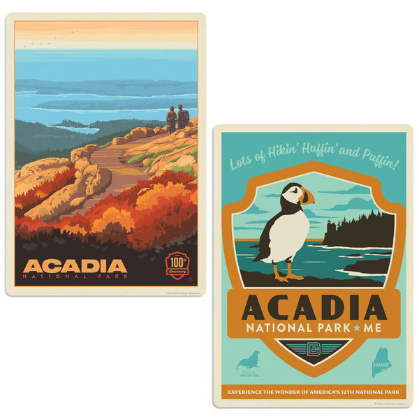 Acadia National Park Cadillac Summit Maine Sticker Set of 2