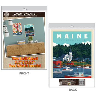 Maine Vacationland Lobster Decal Set of 2