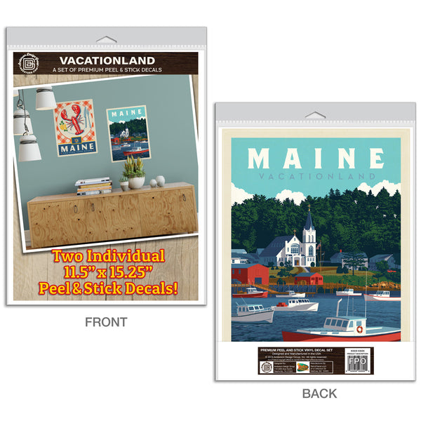 Maine Vacationland Lobster Decal Set of 2