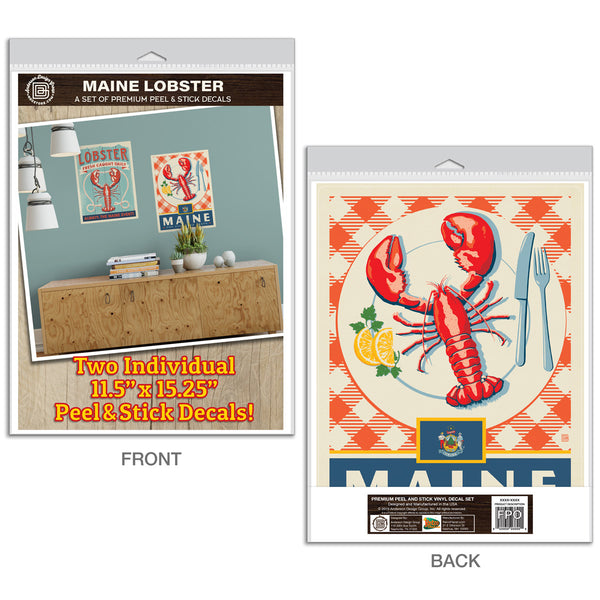 Maine Lobsters Fresh Caught Seafood Decal Set of 2