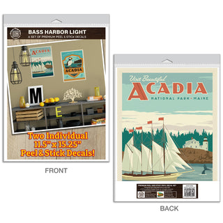 Acadia National Park Bass Harbor Light Maine Decal Set of 2