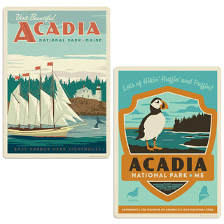 Acadia National Park Bass Harbor Light Maine Decal Set of 2