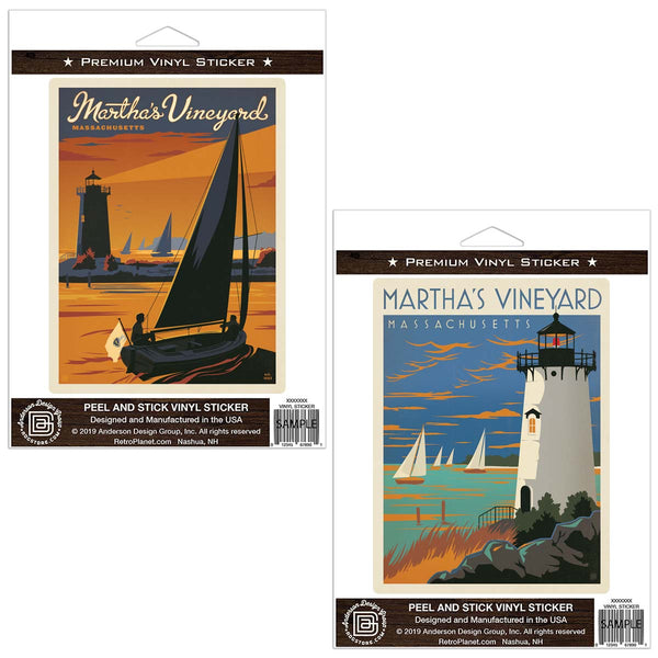 Marthas Vineyard Massachusetts Sticker Set of 2