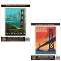 Oakland San Francisco California Sticker Set of 2