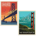 Oakland San Francisco California Sticker Set of 2