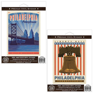 Philadelphia Pennsylvania Liberty Bell Sticker Set of 2