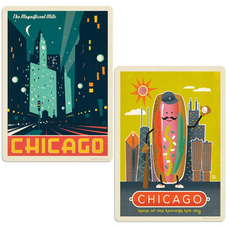 Chicago Hot Dog Sticker Set of 2